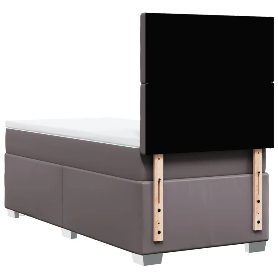 Sommier à lattes de lit avec matelas Gris 90x190 cm Similicuir - 10