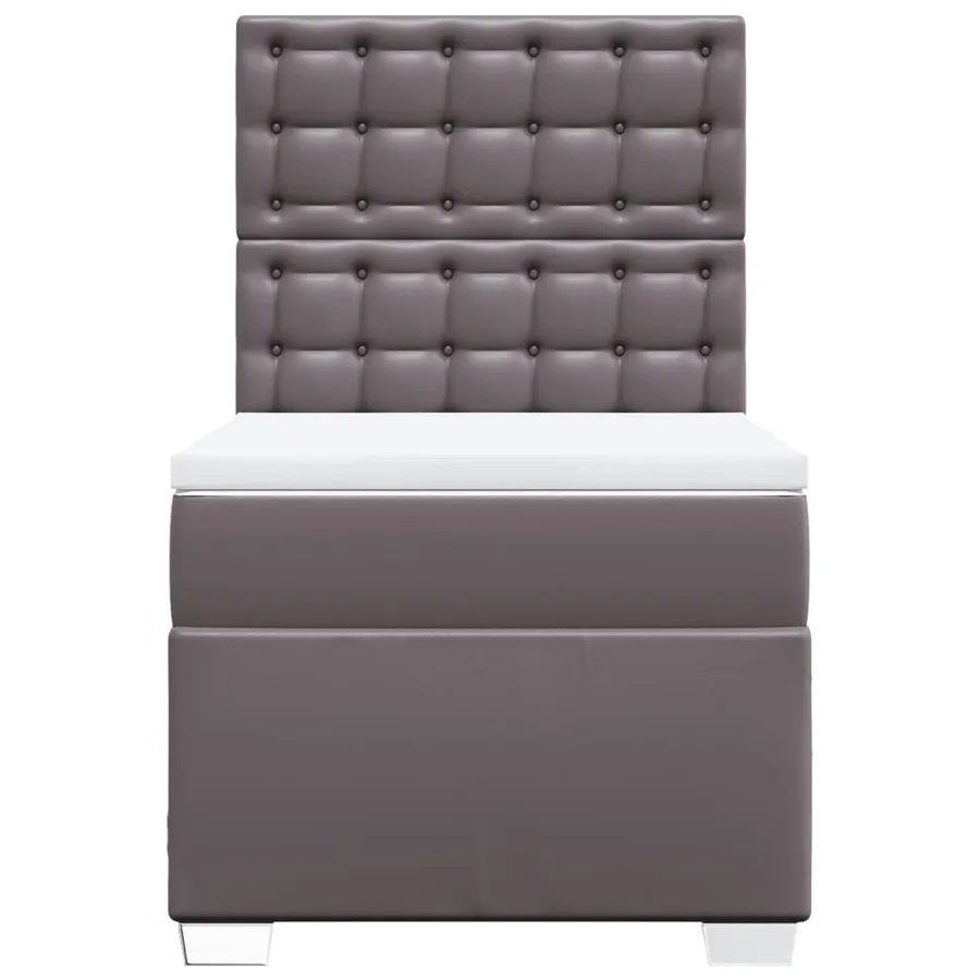 Sommier à lattes de lit avec matelas Gris 90x190 cm Similicuir - 4