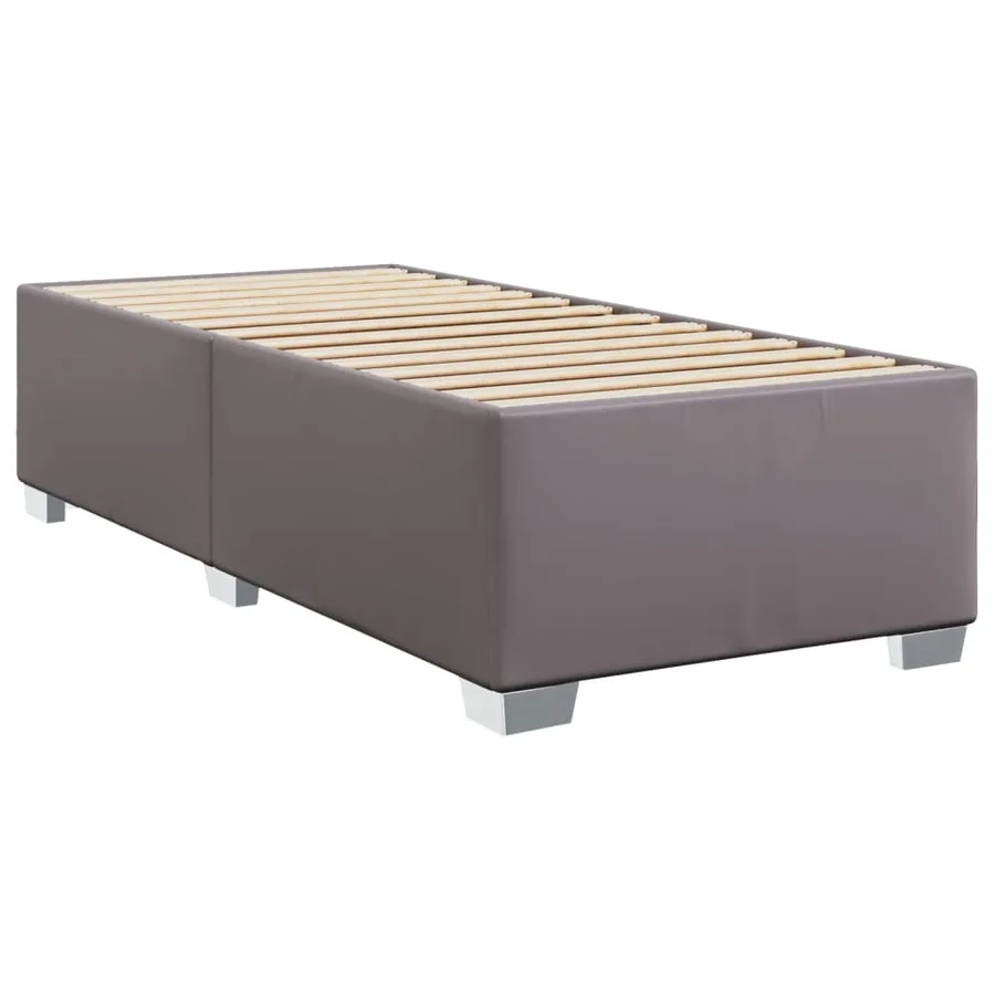 Sommier à lattes de lit avec matelas Gris 90x190 cm Similicuir - 5