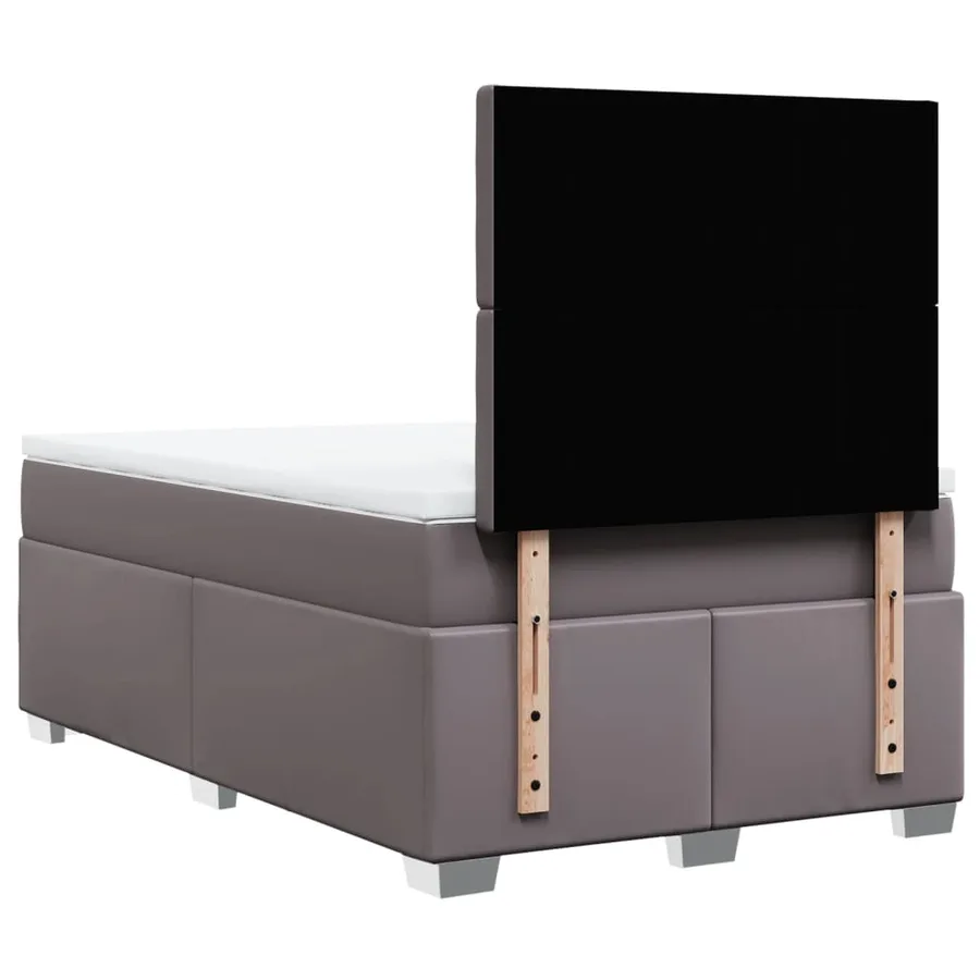 Sommier à lattes de lit avec matelas Gris 120x200 cm Similicuir - 12
