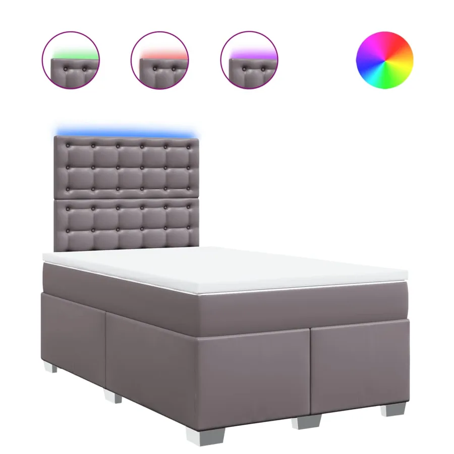 Sommier à lattes de lit avec matelas Gris 120x200 cm Similicuir - 2
