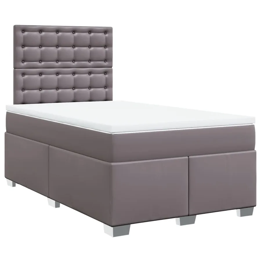 Sommier à lattes de lit avec matelas Gris 120x200 cm Similicuir - 3