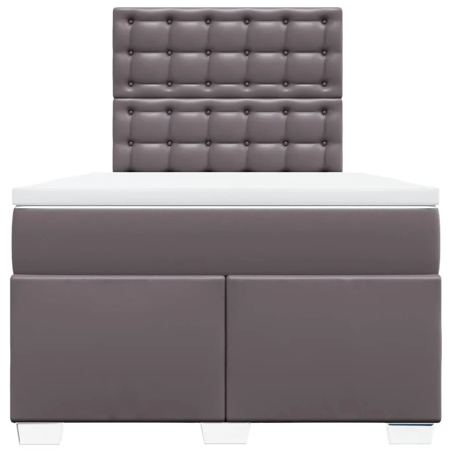 Sommier à lattes de lit avec matelas Gris 120x200 cm Similicuir - 6