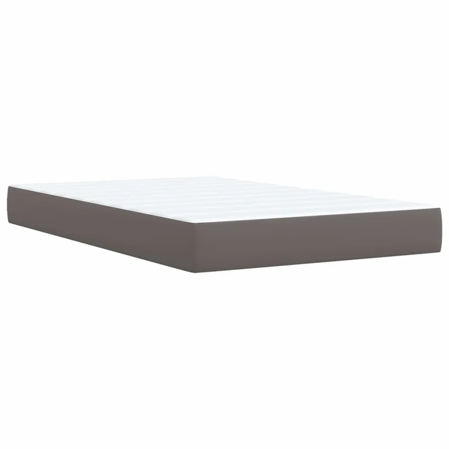 Sommier à lattes de lit avec matelas Gris 120x200 cm Similicuir - 9