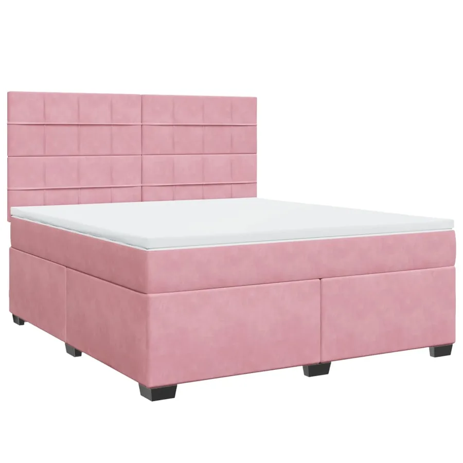 Sommier à lattes de lit avec matelas Rose 180x200 cm Velours - 2