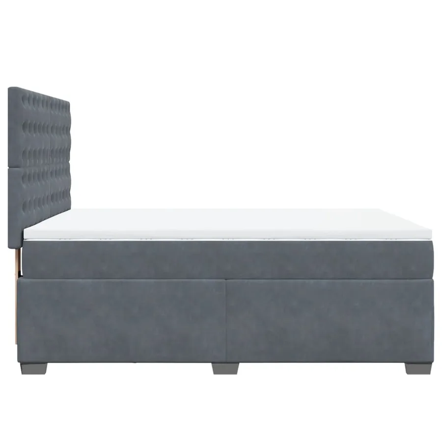 Sommier à lattes de lit et matelas Gris foncé 140x200cm Velours - 9