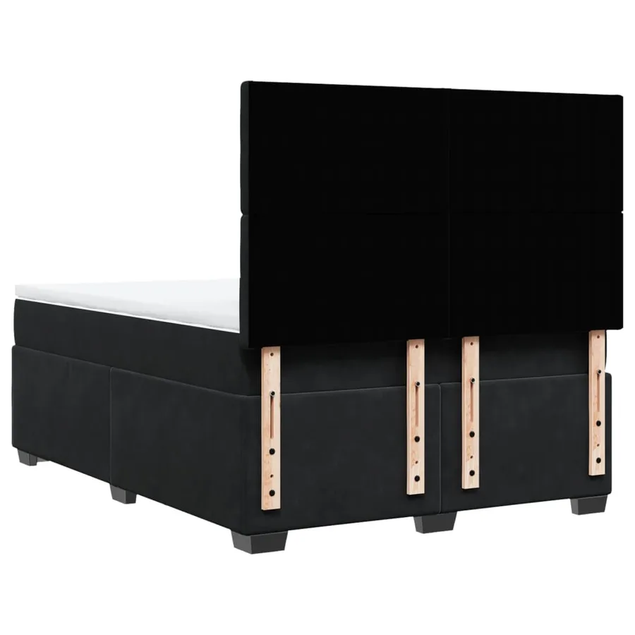 Sommier à lattes de lit avec matelas Noir 140x200 cm Velours - 12