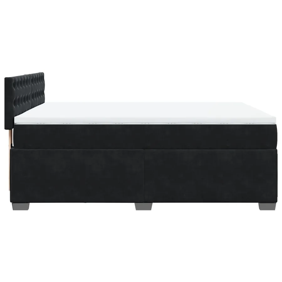 Sommier à lattes de lit et matelas Noir 160x200 cm Velours - 7