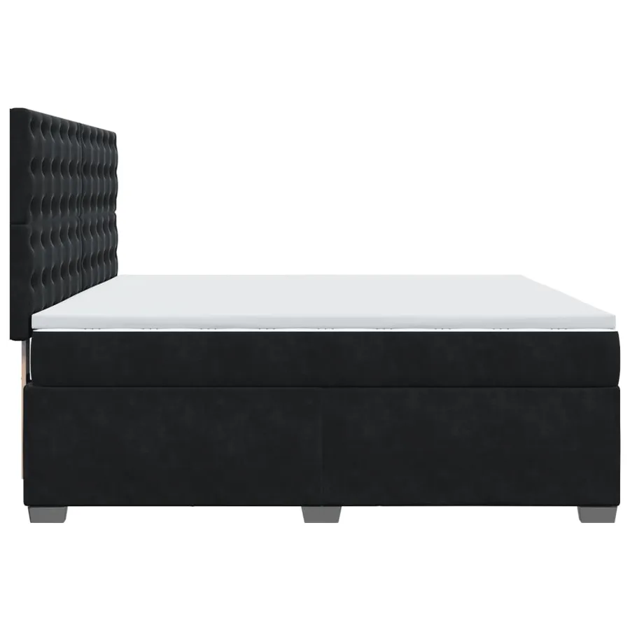 Sommier à lattes de lit avec matelas Noir 180x200 cm Velours - 11