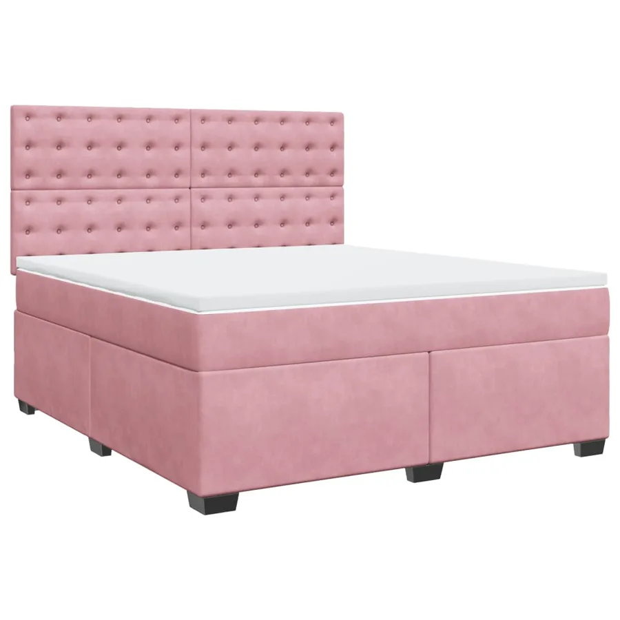 Sommier à lattes de lit avec matelas Rose 180x200 cm Velours - 2