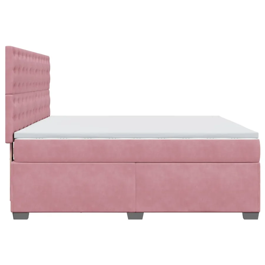 Sommier à lattes de lit avec matelas Rose 180x200 cm Velours - 9