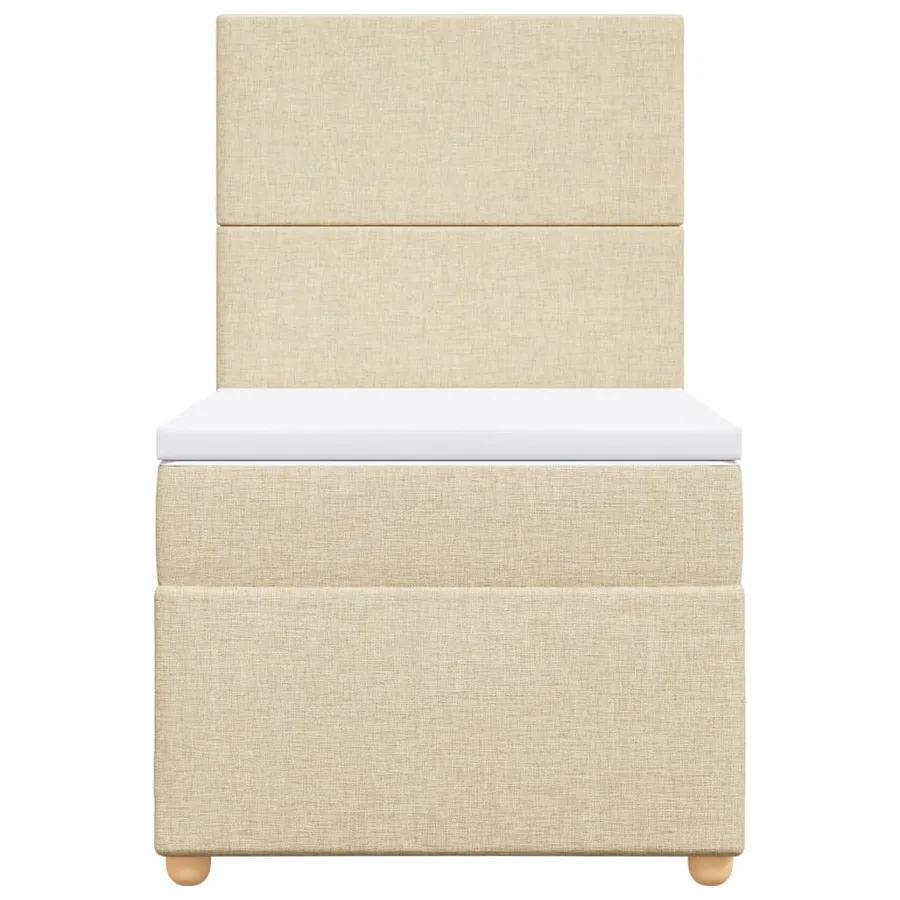 Sommier à lattes de lit avec matelas Crème 80x200 cm Tissu - 4