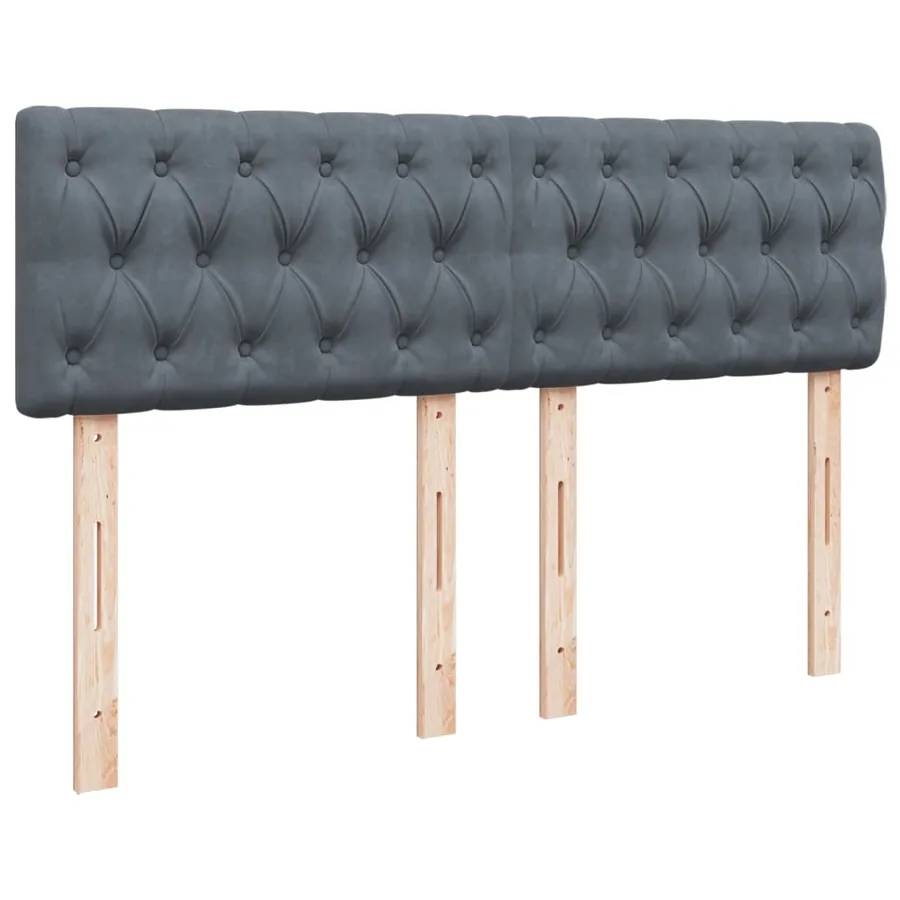Sommier à lattes de lit et matelas Gris foncé 160x200cm Velours - 9