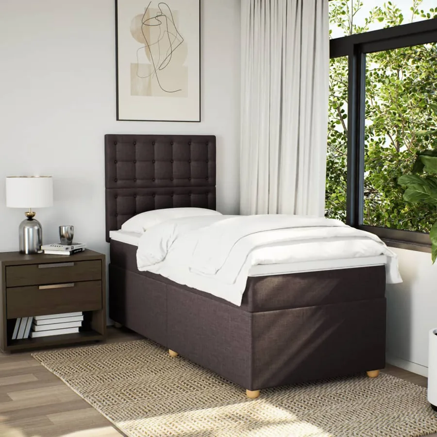 Sommier à lattes de lit avec matelas Marron foncé 80x200 cm - 5