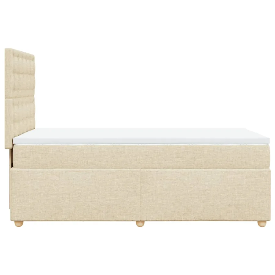 Sommier à lattes de lit avec matelas Crème 80x200 cm Tissu - 7