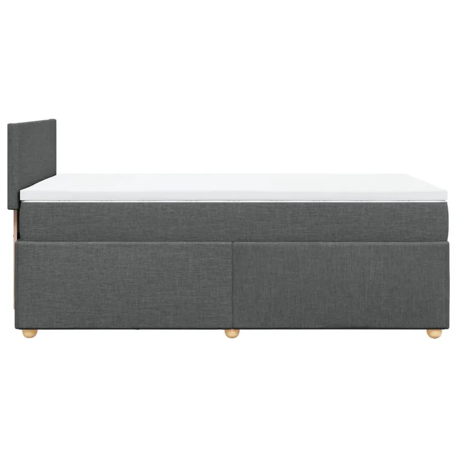 Sommier à lattes de lit et matelas Gris foncé 90x190 cm Tissu - 5