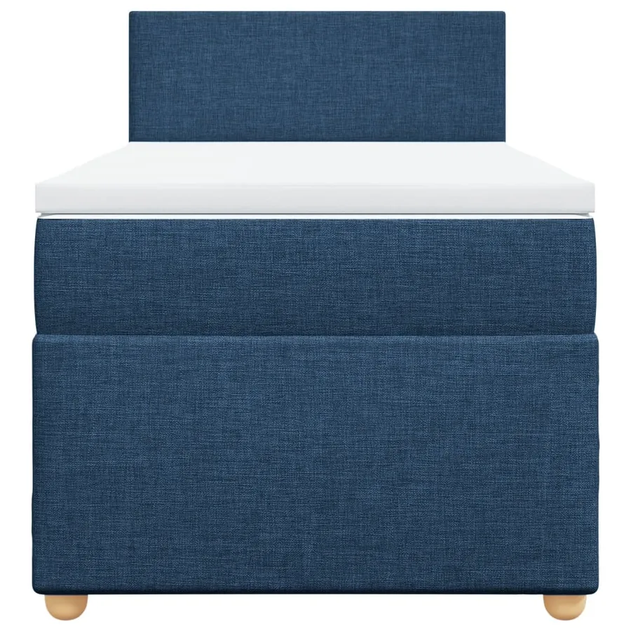 Sommier à lattes de lit avec matelas Bleu 90x190 cm Tissu - 4