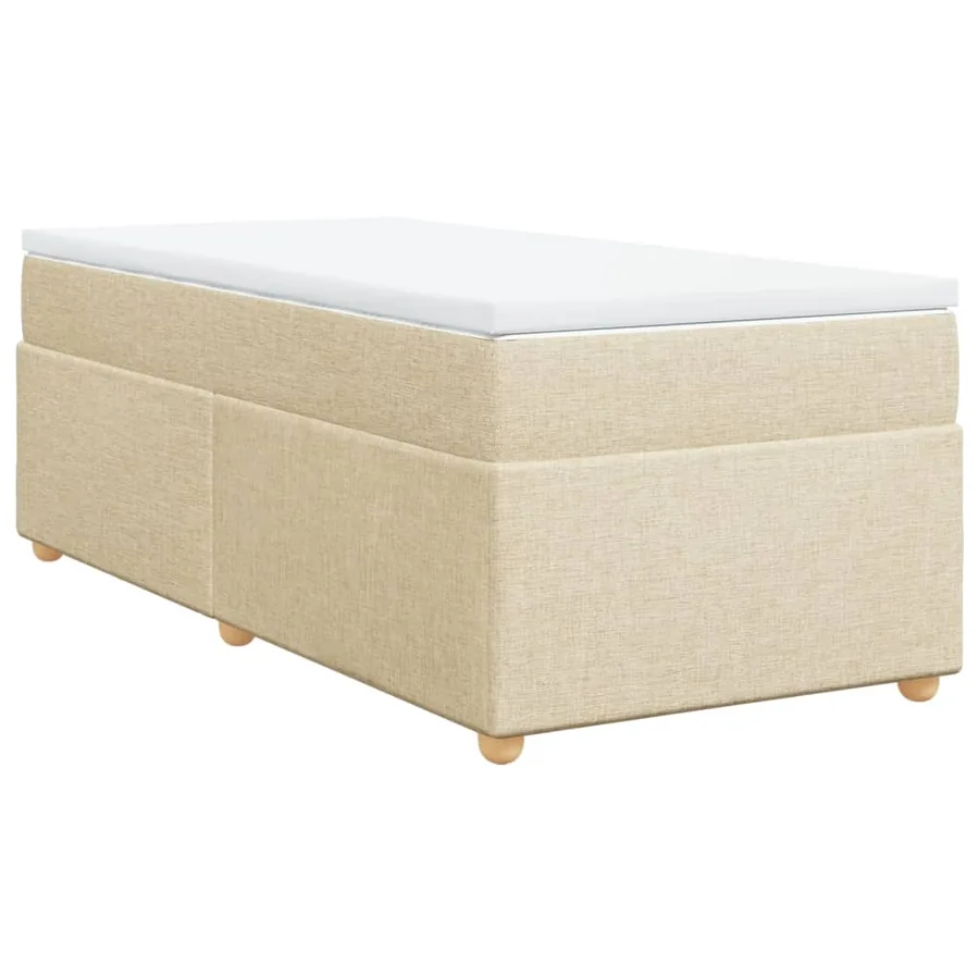 Sommier à lattes de lit avec matelas Crème 80x200 cm Tissu - 9