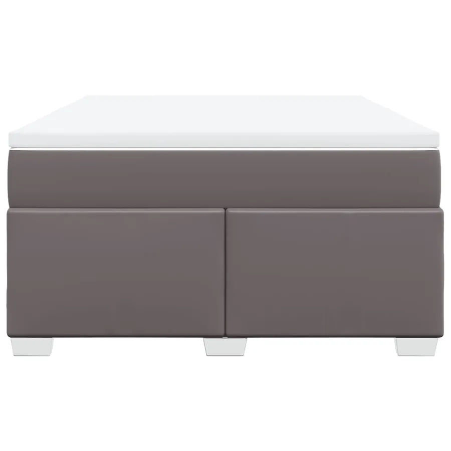 Sommier à lattes de lit avec matelas Gris 160x200 cm Similicuir - 4