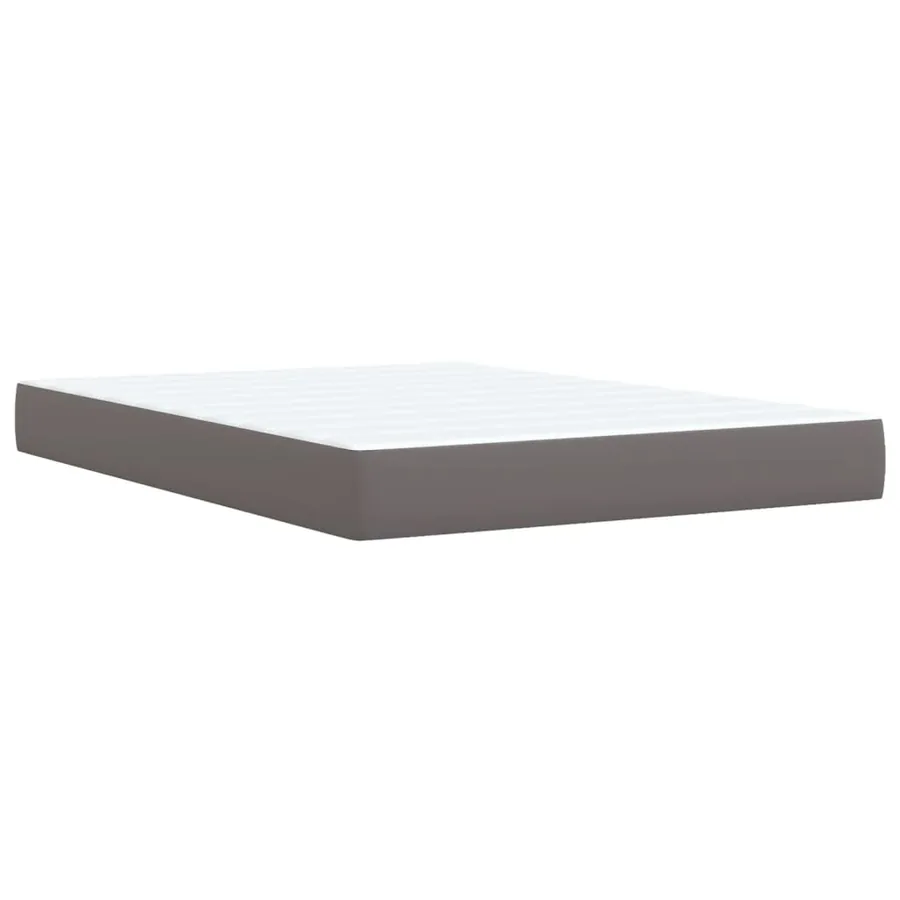 Sommier à lattes de lit avec matelas Gris 160x200 cm Similicuir - 6