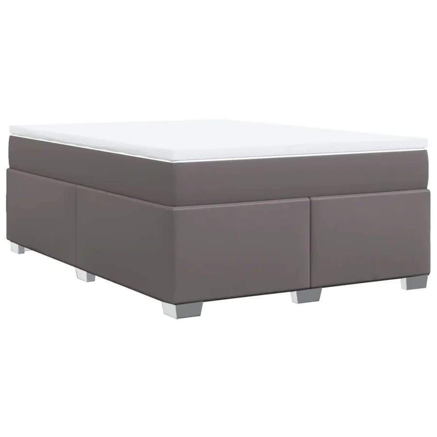 Sommier à lattes de lit avec matelas Gris 160x200 cm Similicuir - 9
