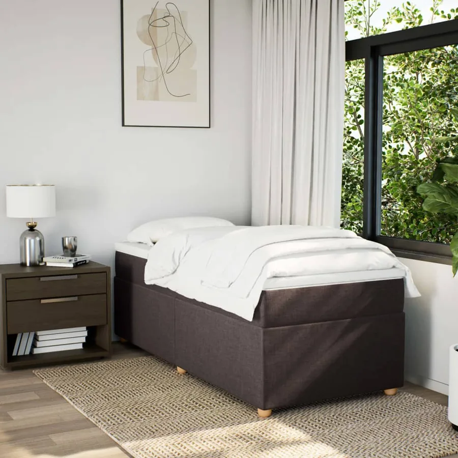 Sommier à lattes de lit avec matelas Marron foncé 80x200 cm - 3