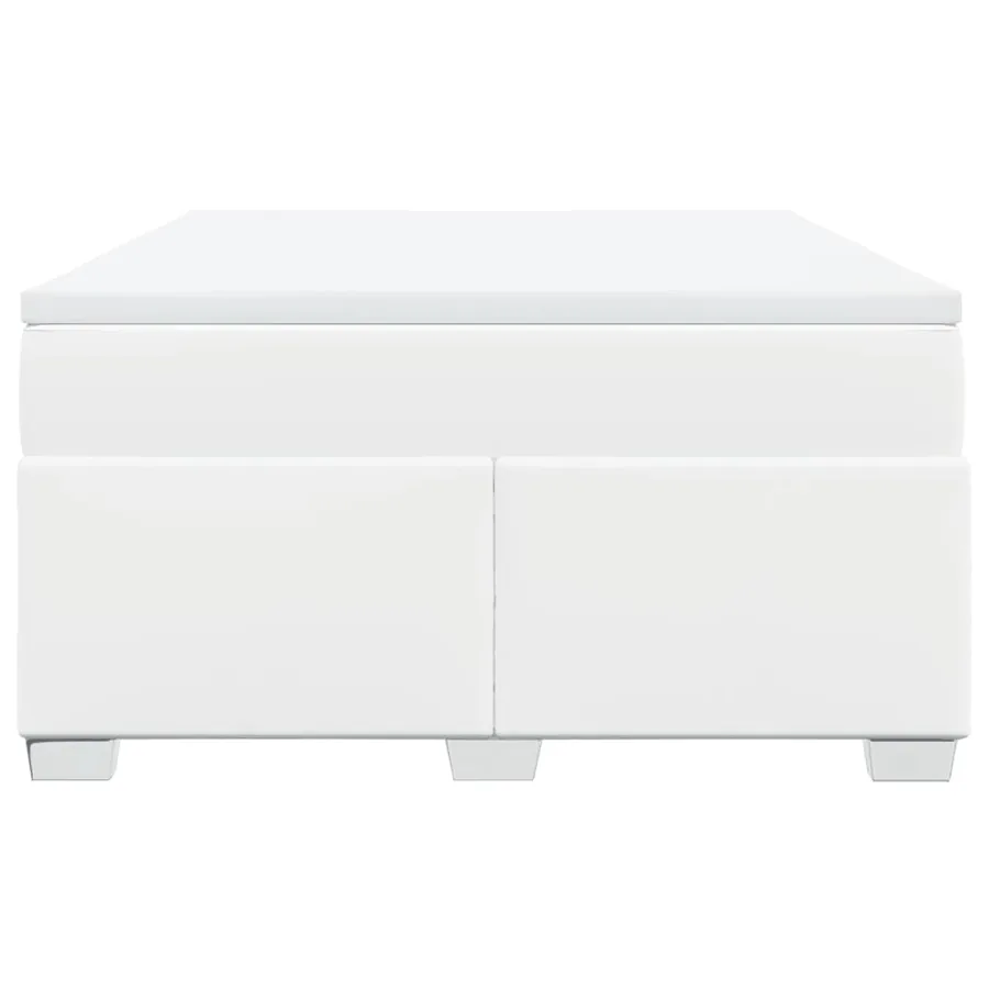 Sommier à lattes de lit avec matelas Blanc 140x190cm Similicuir - 4