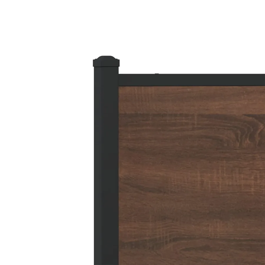 Cadre de lit en métal sans matelas chêne marron 150x200 cm - 9