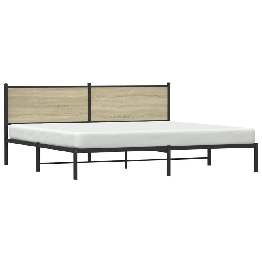 Cadre de lit en métal sans matelas chêne sonoma 200x200 cm - 3
