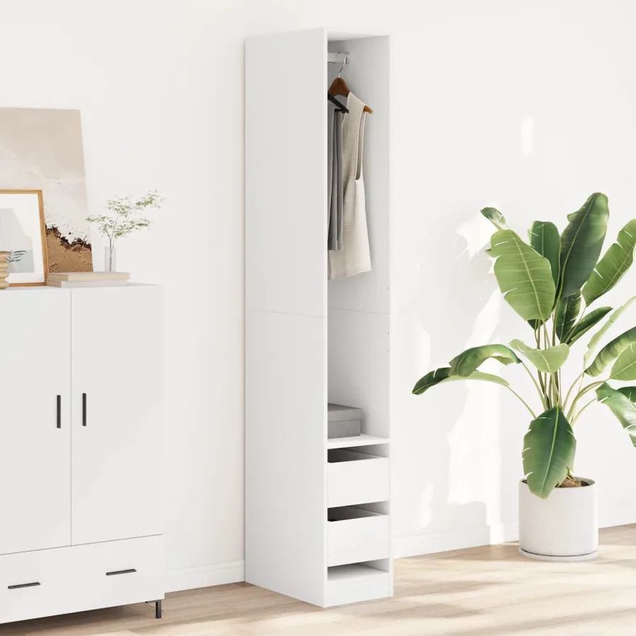 Garde-robe Blanc 30x50x200 cm Bois d'ingénierie - 3