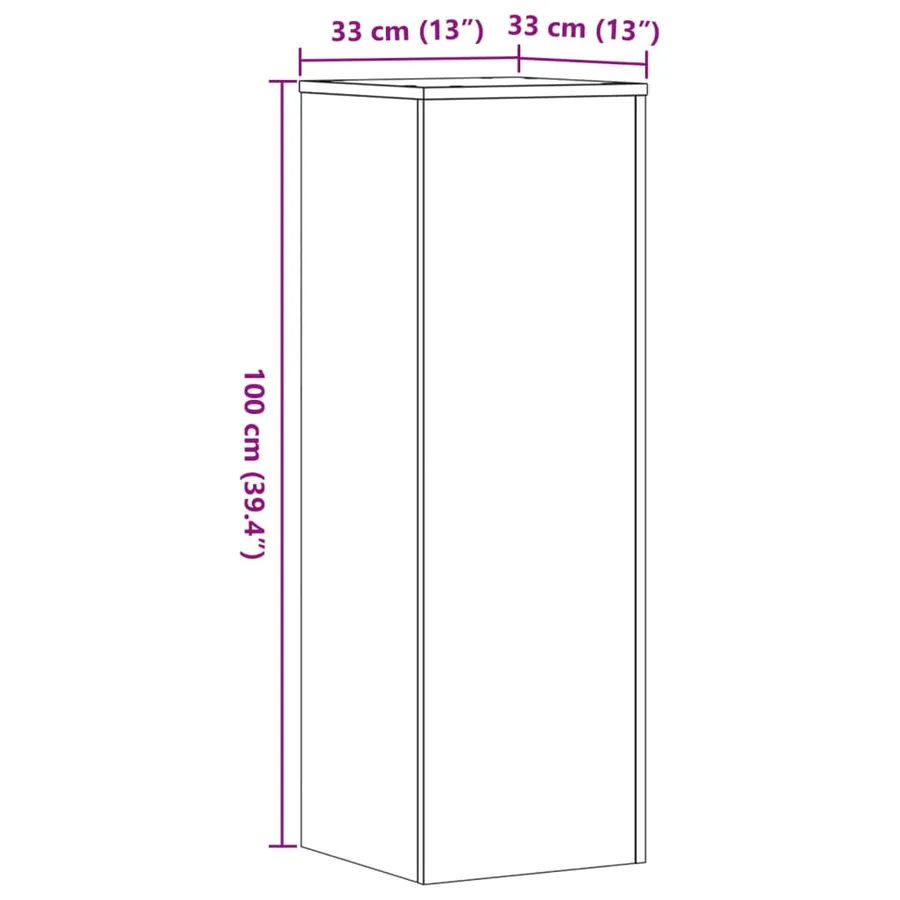 Supports pour plantes 2 pcs blanc 33x33x100cm bois d'ingénierie - 10