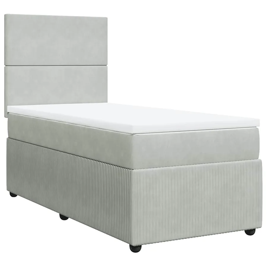 Sommier à lattes de lit et matelas Gris clair 80x200 cm Velours - 2