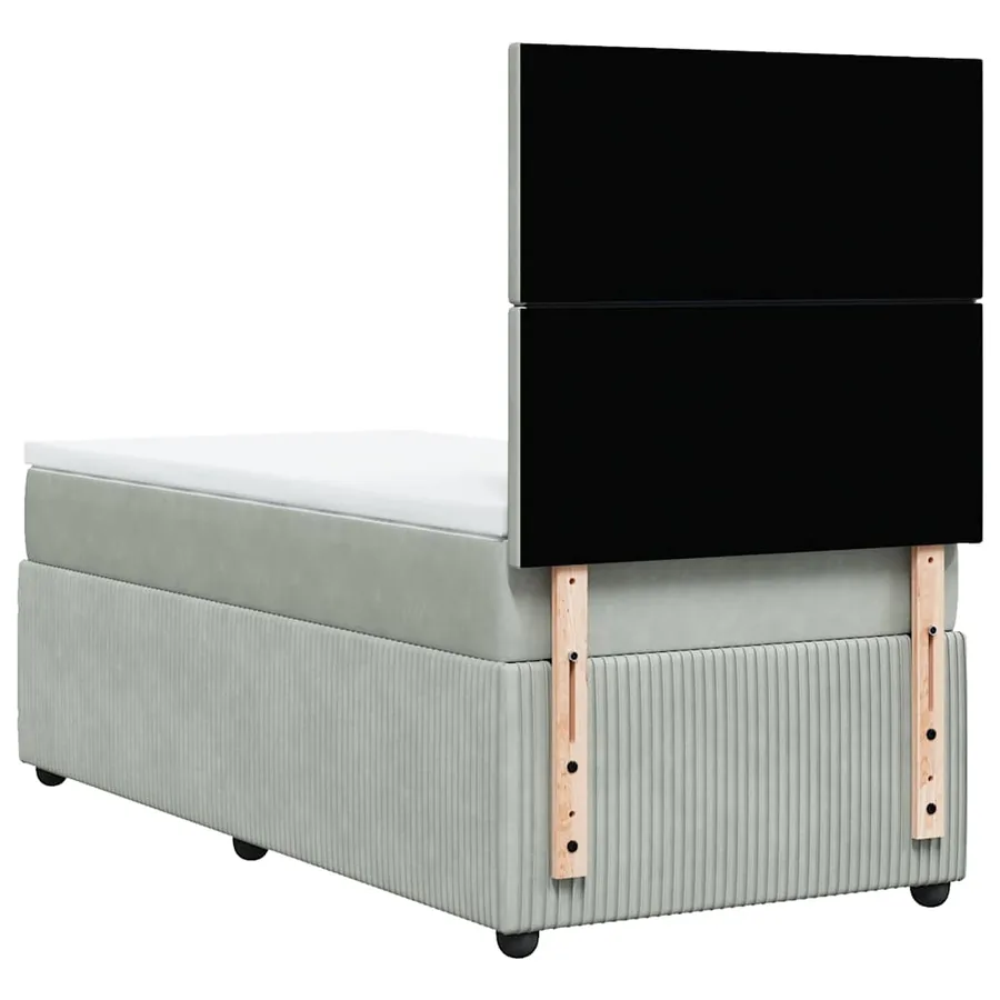 Sommier à lattes de lit et matelas Gris clair 80x200 cm Velours - 6