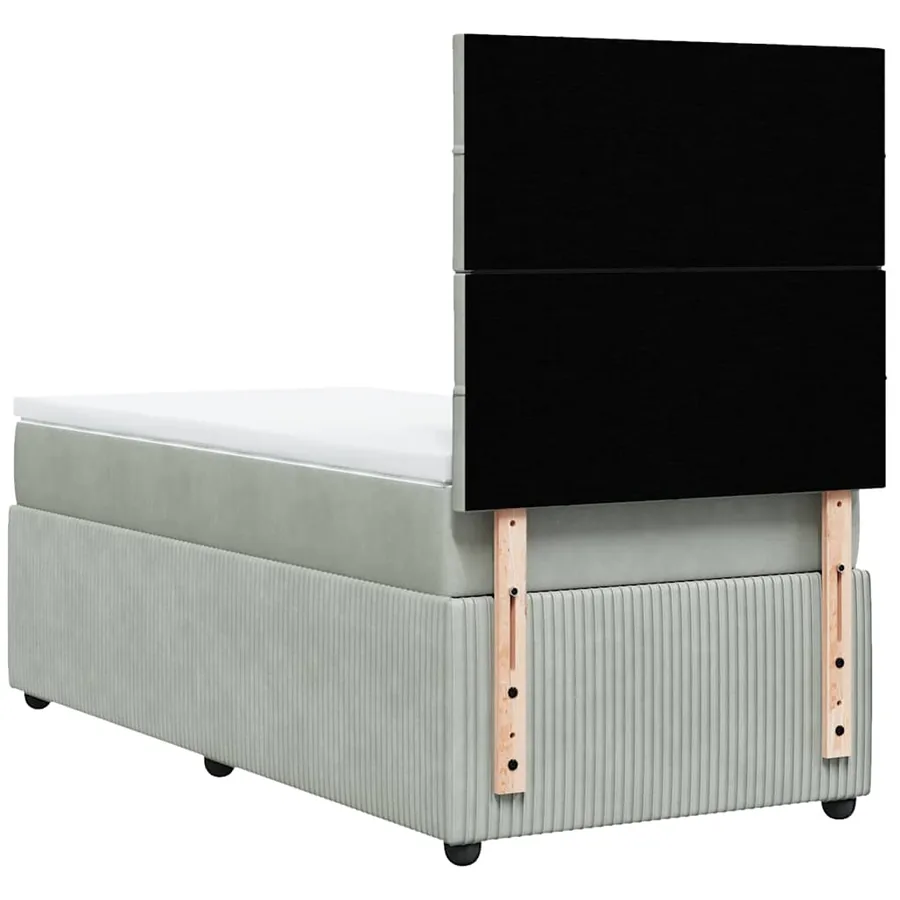 Sommier à lattes de lit et matelas Gris clair 80x200 cm Velours - 6