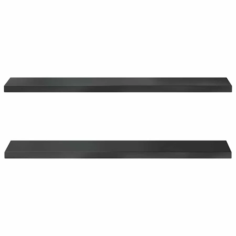 Étagères murales 2 pcs 100x23,5 cm noir acier inoxydable - 4