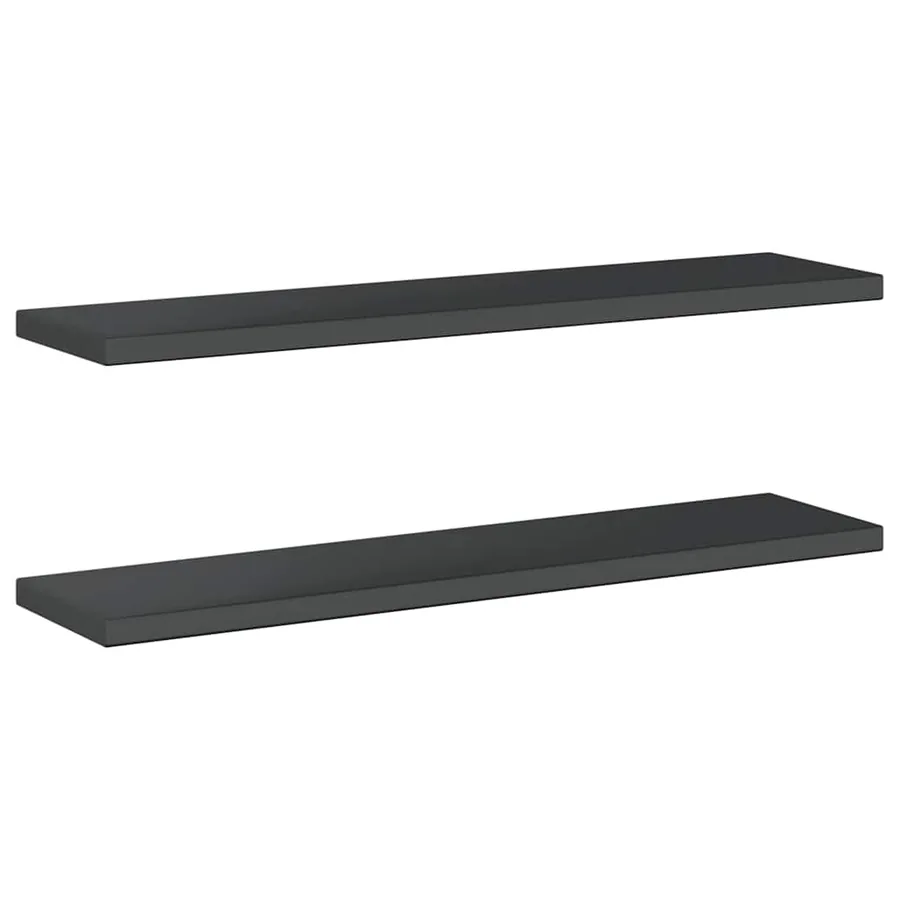 Étagères murales 2 pcs 100x23,5 cm noir acier inoxydable - 6