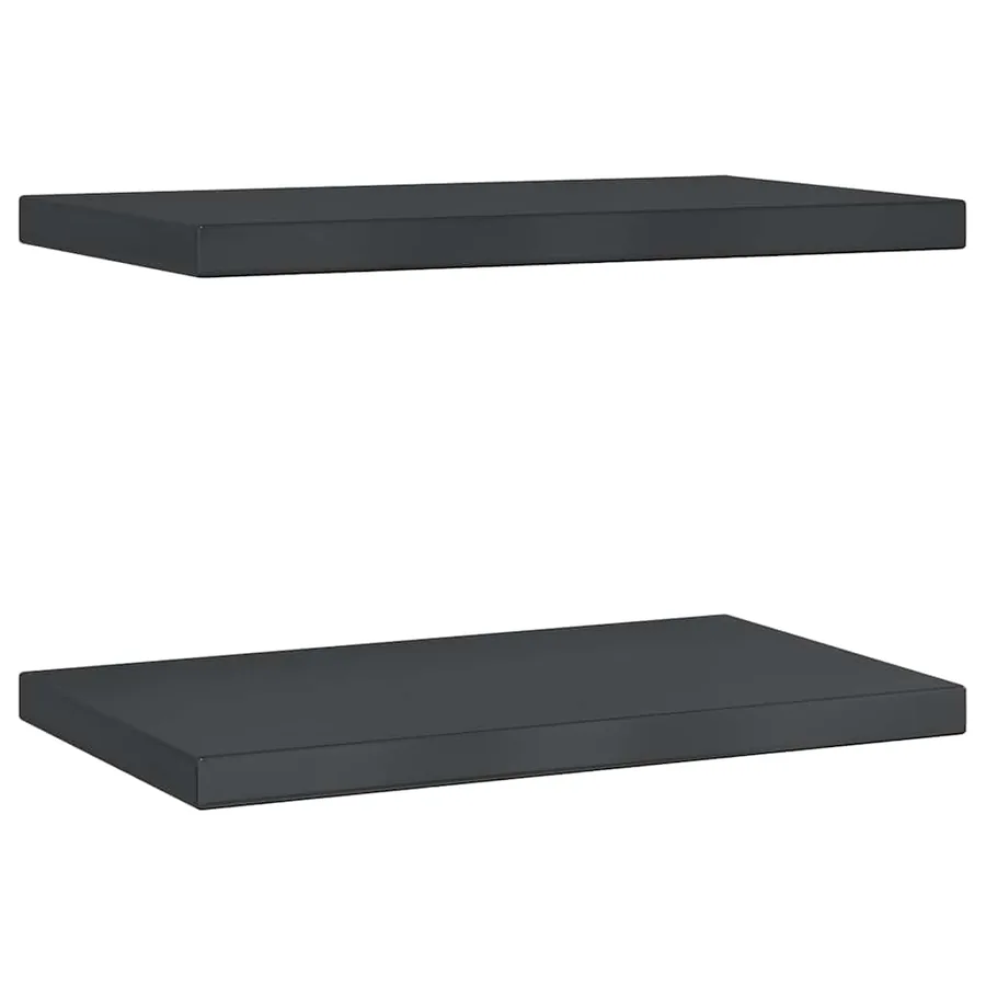 Étagères murales 2 pcs 50x30 cm noir acier inoxydable - 2