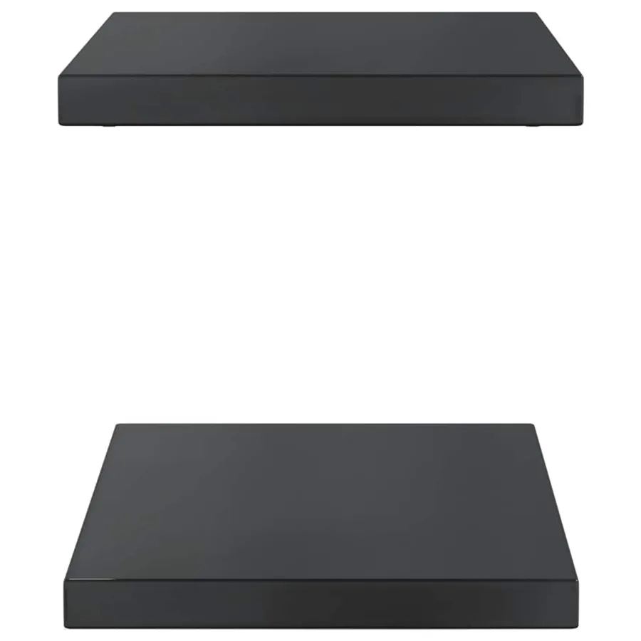 Étagères murales 2 pcs 50x30 cm noir acier inoxydable - 5