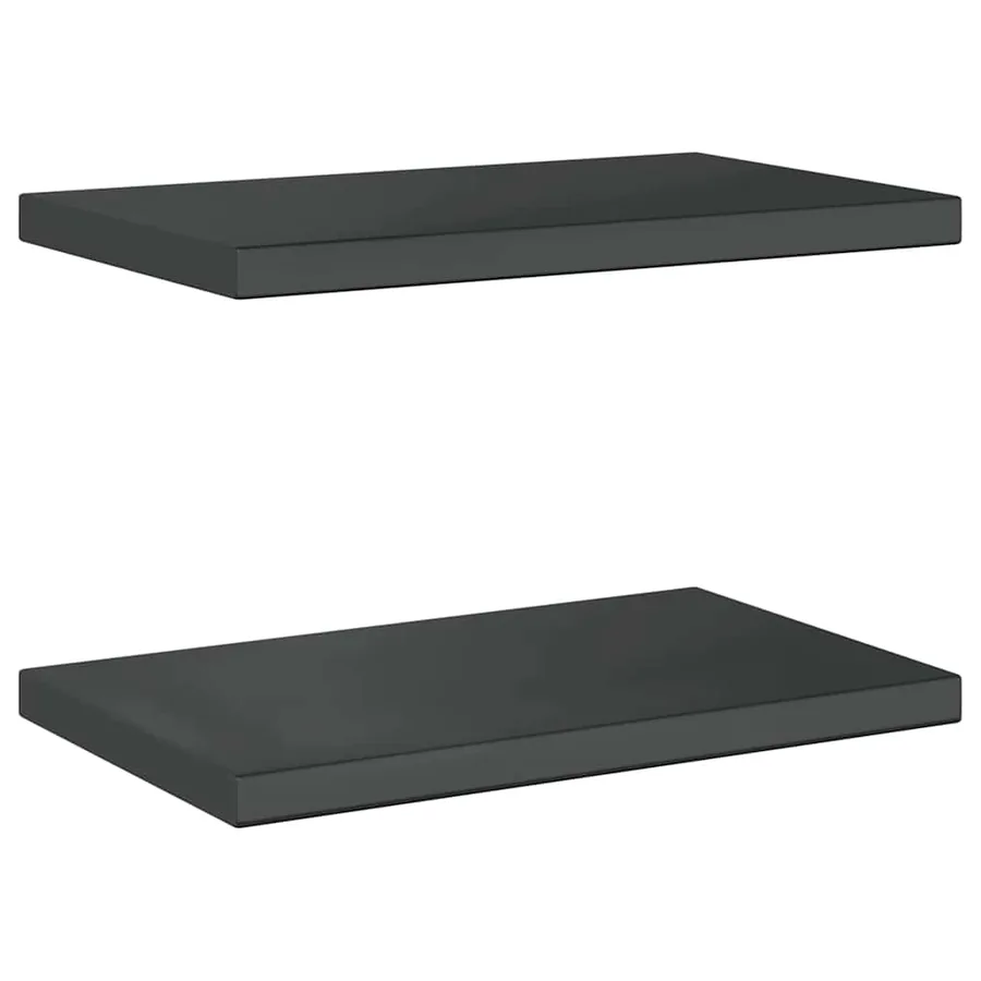 Étagères murales 2 pcs 50x30 cm noir acier inoxydable - 6