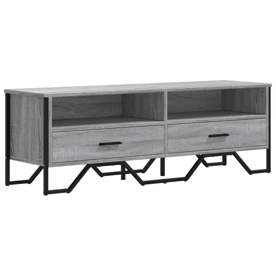 Meuble TV sonoma gris 122x34x41 cm bois d'ingénierie - 2