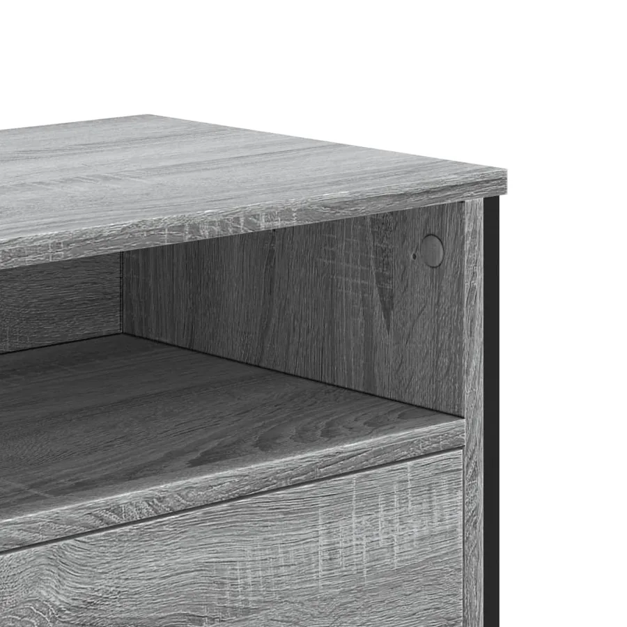 Meuble TV sonoma gris 122x34x41 cm bois d'ingénierie - 8