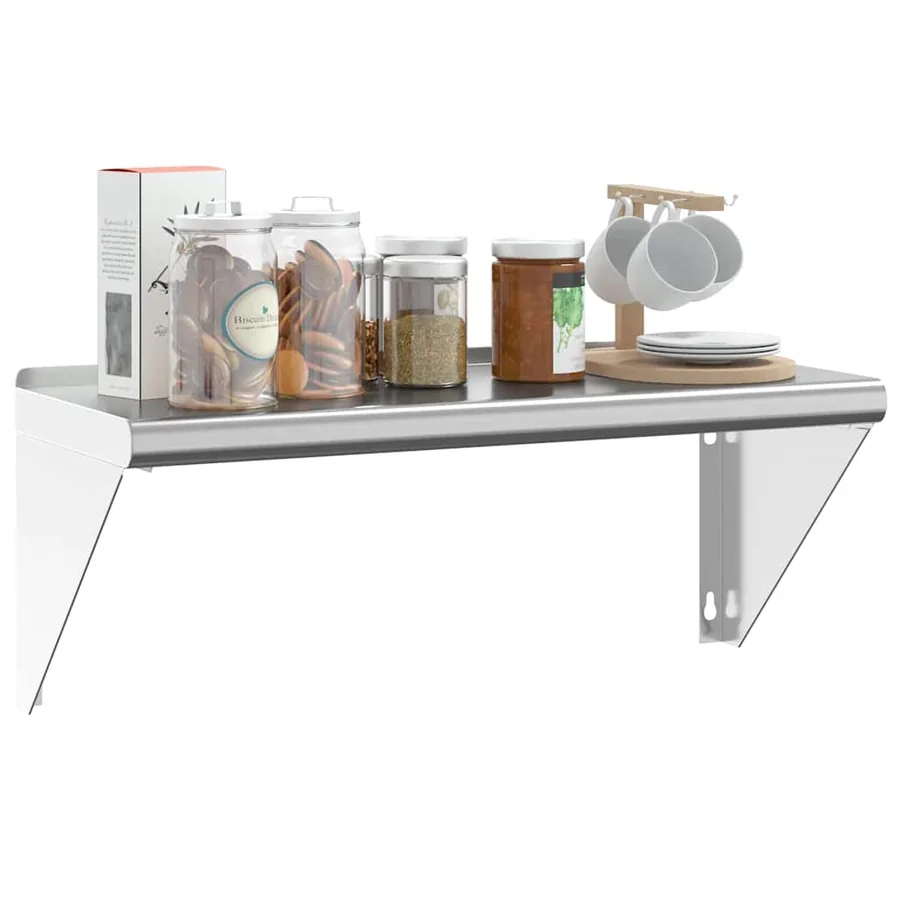 Étagère murale 75x30x31 cm argenté acier inoxydable - 4