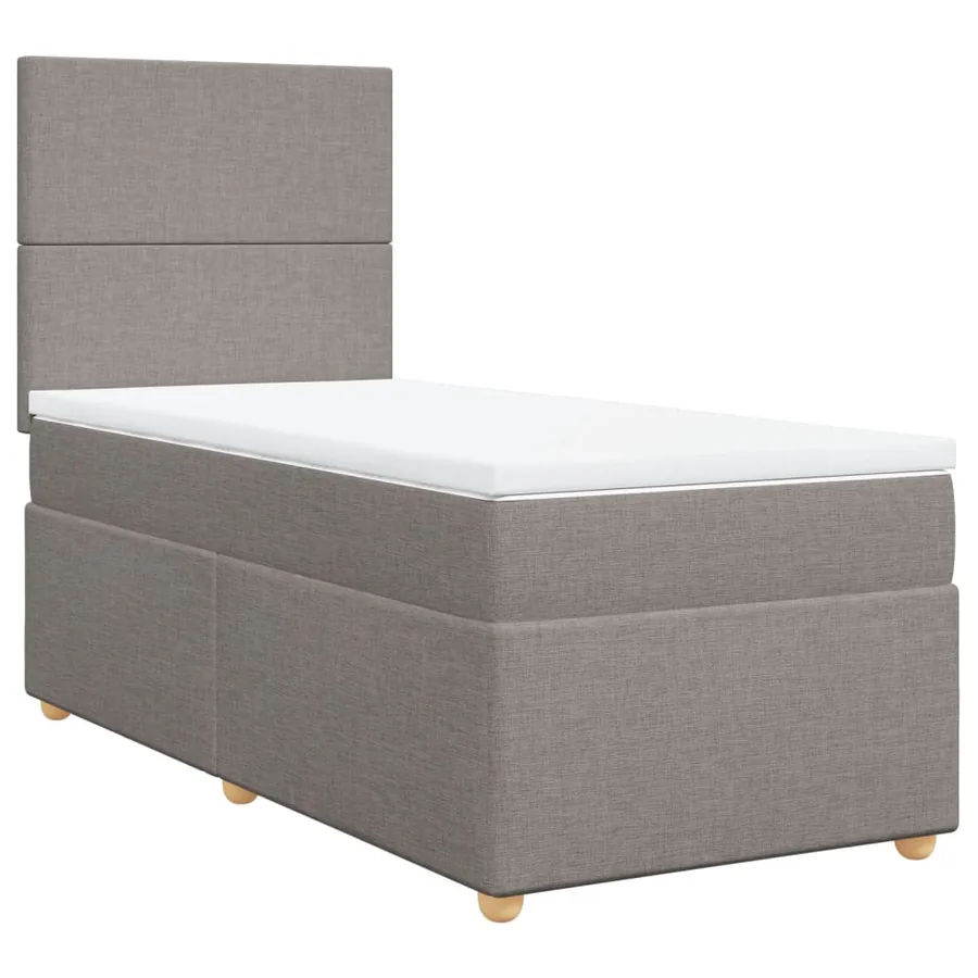Sommier à lattes de lit avec matelas Taupe 90x190 cm Tissu - 2