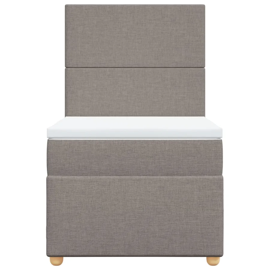 Sommier à lattes de lit avec matelas Taupe 90x190 cm Tissu - 4