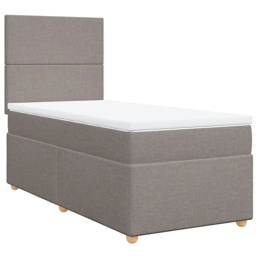 Sommier à lattes de lit avec matelas Taupe 90x190 cm Tissu - 3