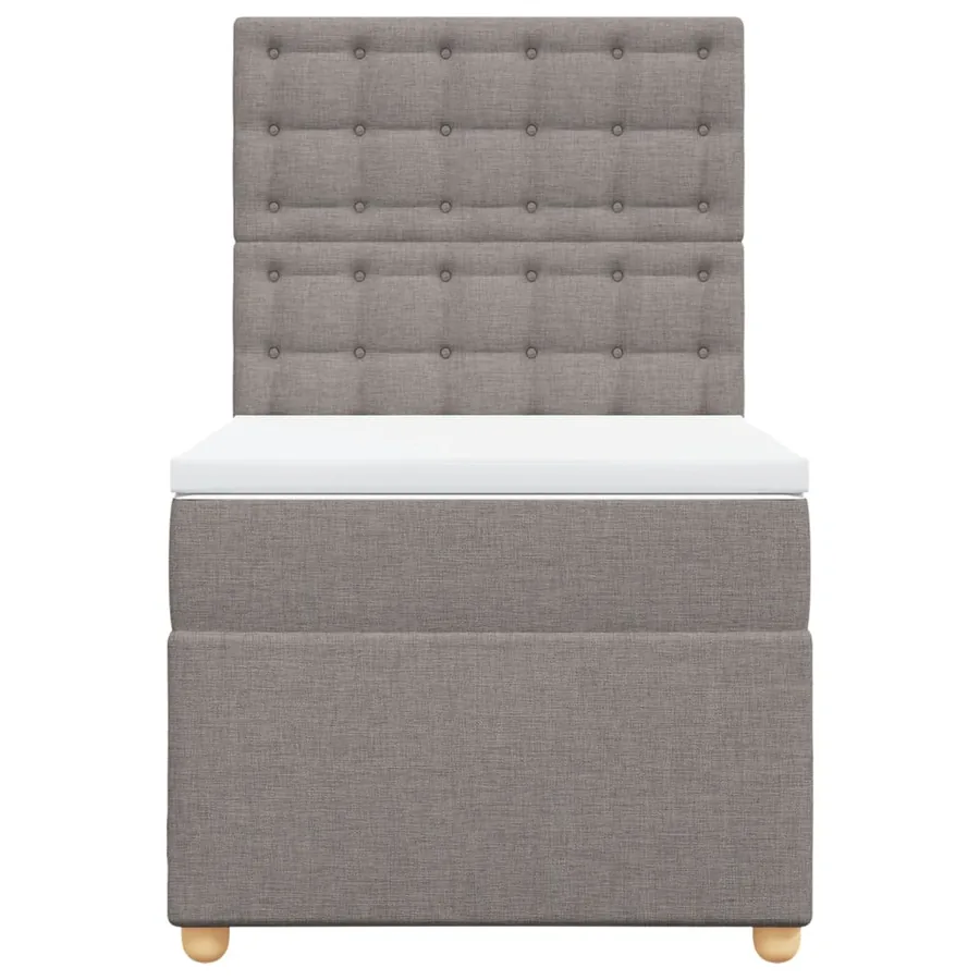 Sommier à lattes de lit avec matelas Taupe 90x190 cm Tissu - 4