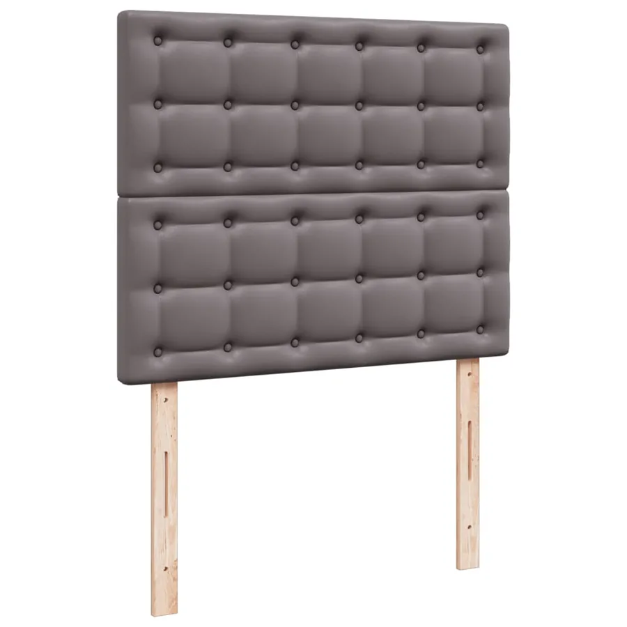 Sommier à lattes de lit avec matelas gris 120x190 cm similicuir - 8