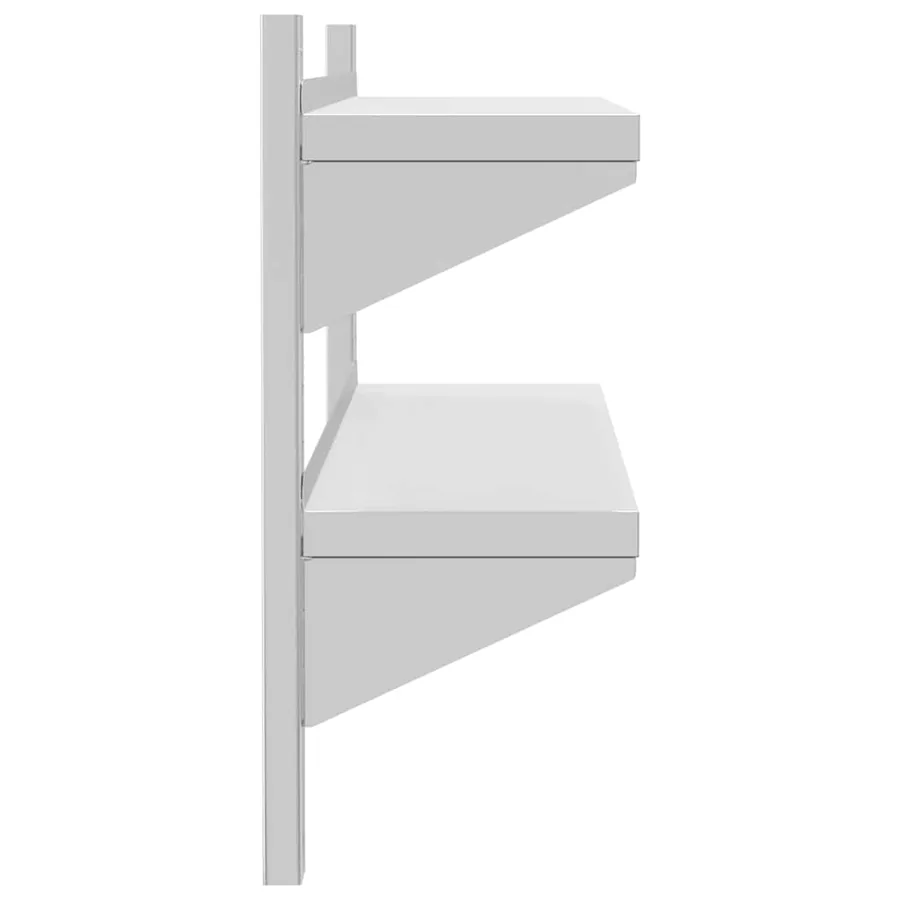 Étagère murale 2 niveaux 100x23,5x60cm argenté acier inoxydable - 6
