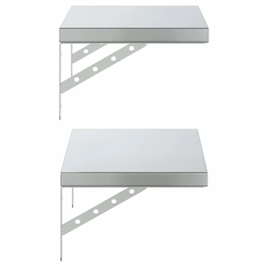 Étagères murales 2 pcs 50x30 cm argenté acier inoxydable - 6