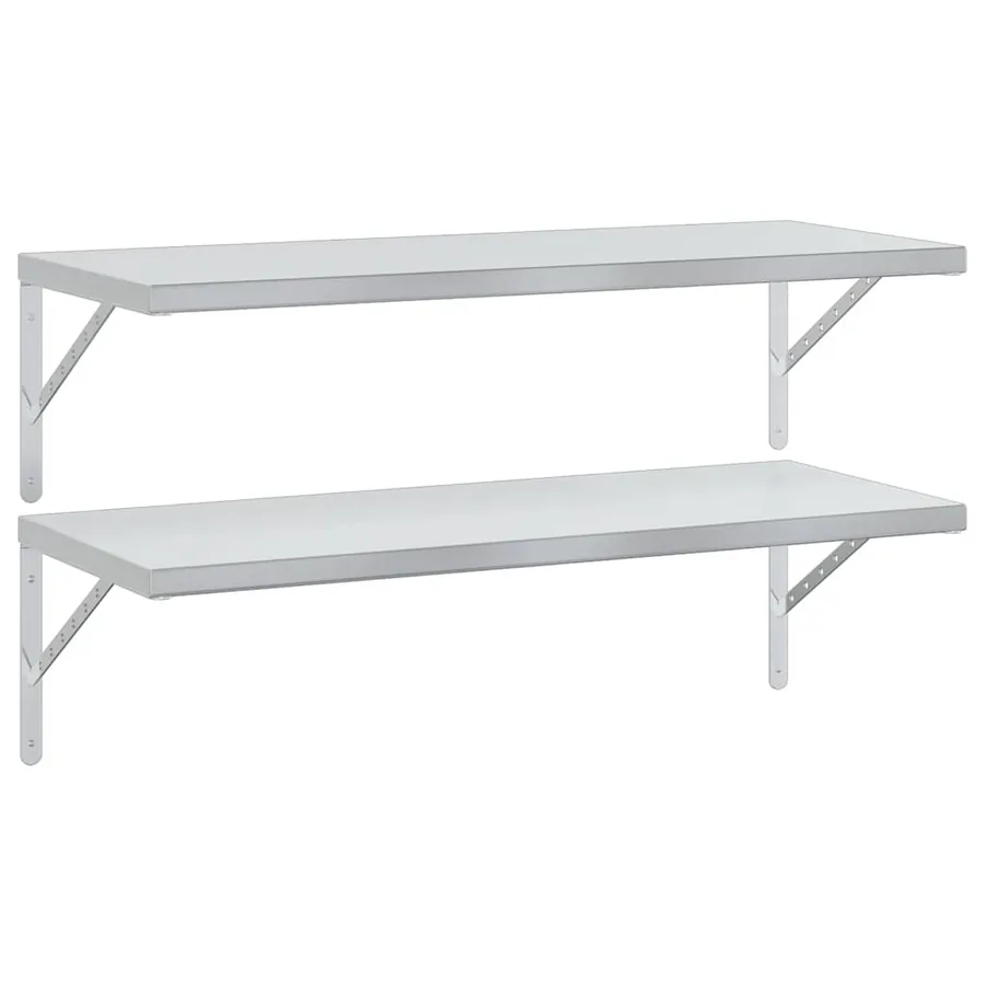 Étagères murales 2 pcs 100x40 cm argenté acier inoxydable - 2